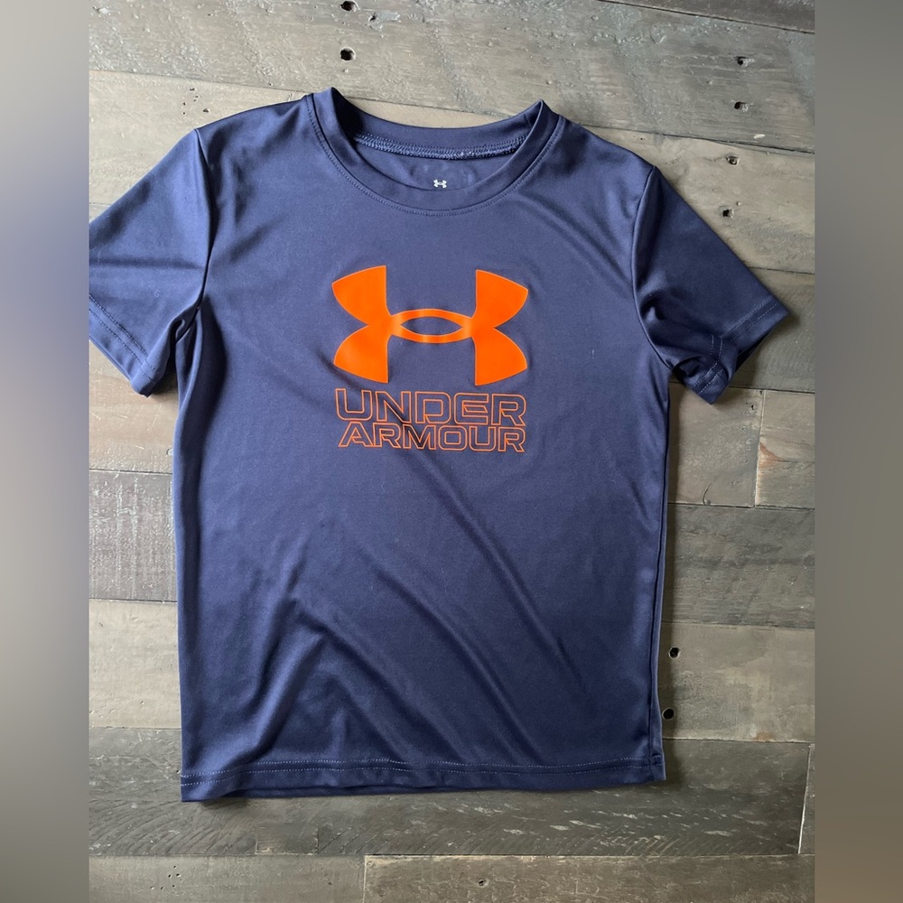 Under Armour Dark Blue Tee with White Logo